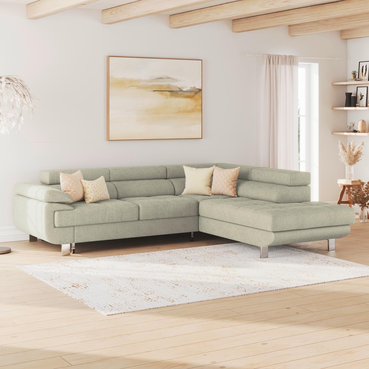 Ecksofa Savona - Sandfarben, MODERN, Textil (270/230cm) - Ondega