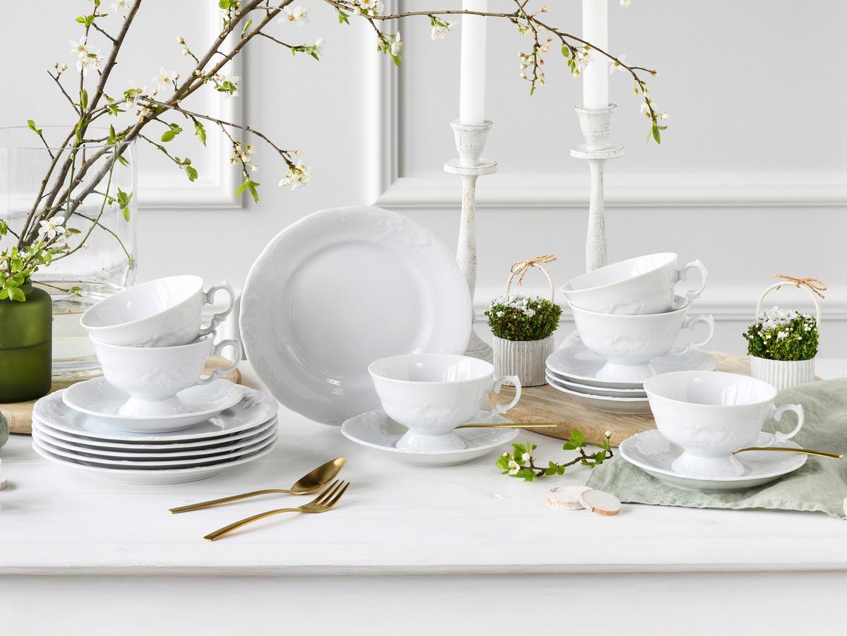 Kaffeeservice Frederike Weiss Porzellan, 6 Pers., 18-teilig - Weiß, Basics, Keramik - Creatable