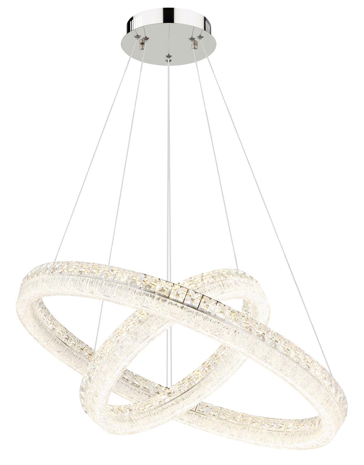 LED-Hängeleuchte Memory-Funktion - Klar/Chromfarben, Design, Glas/Kunststoff (80/120cm) - Globo