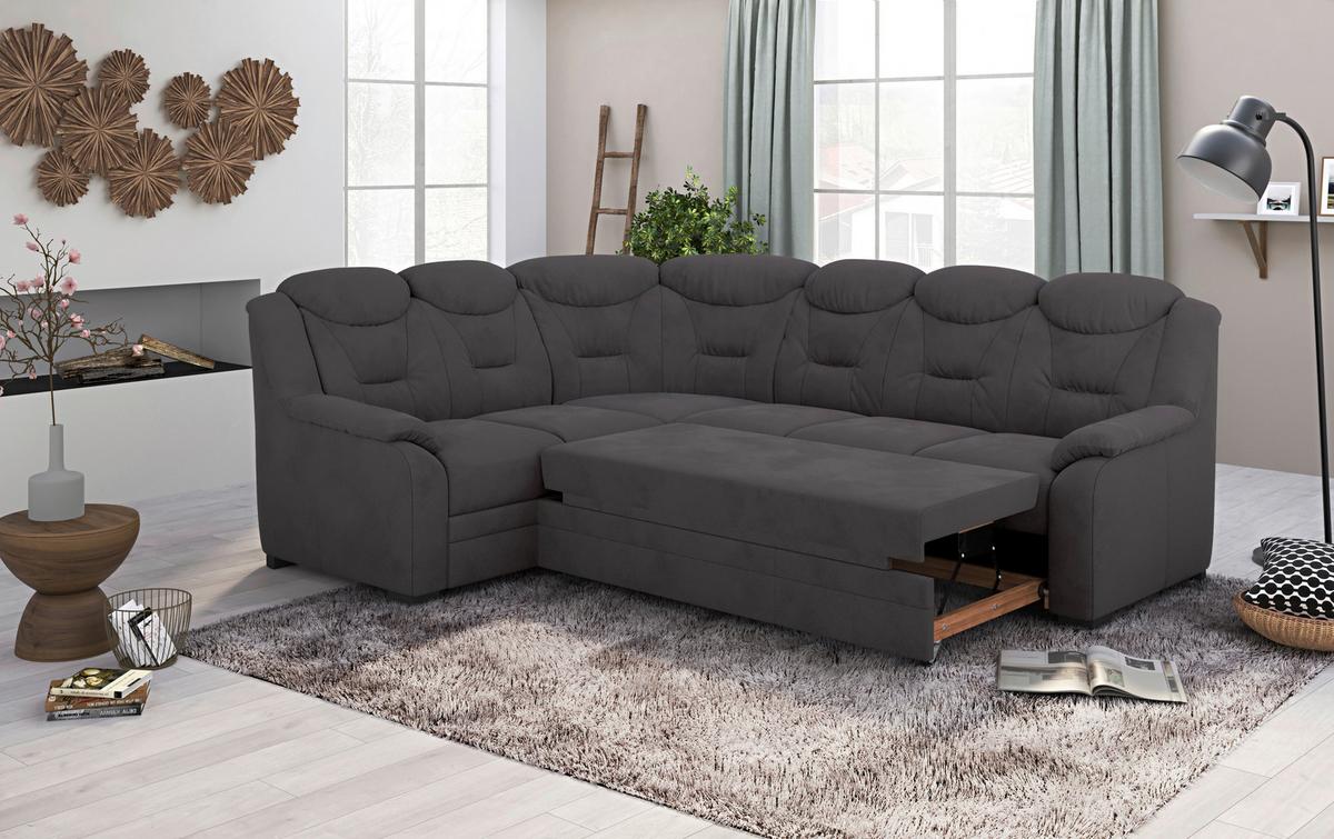 Ecksofa Marcus - Anthrazit/Schwarz, Basics, Textil (211/263cm) - MID.YOU