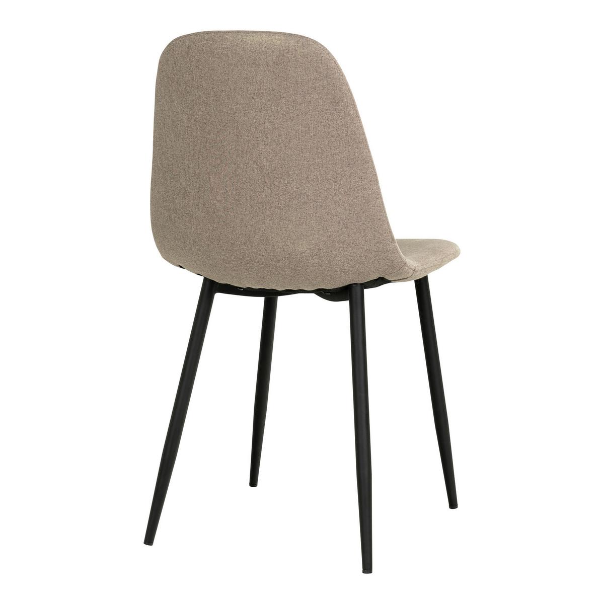 Stuhl-Set Stockholm Braubraun B: 44 cm - Graubraun/Schwarz, MODERN, Textil/Metall (44/86/54cm) - MID.YOU