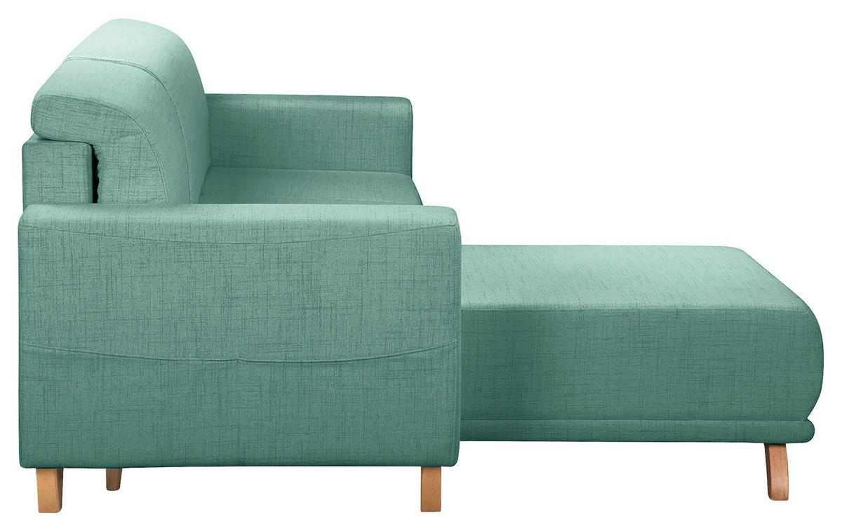 Ecksofa Bellal Mintgrün S: 257x174 Cm - Wengefarben/Mintgrün, Design, Textil (257/174cm) - Livetastic