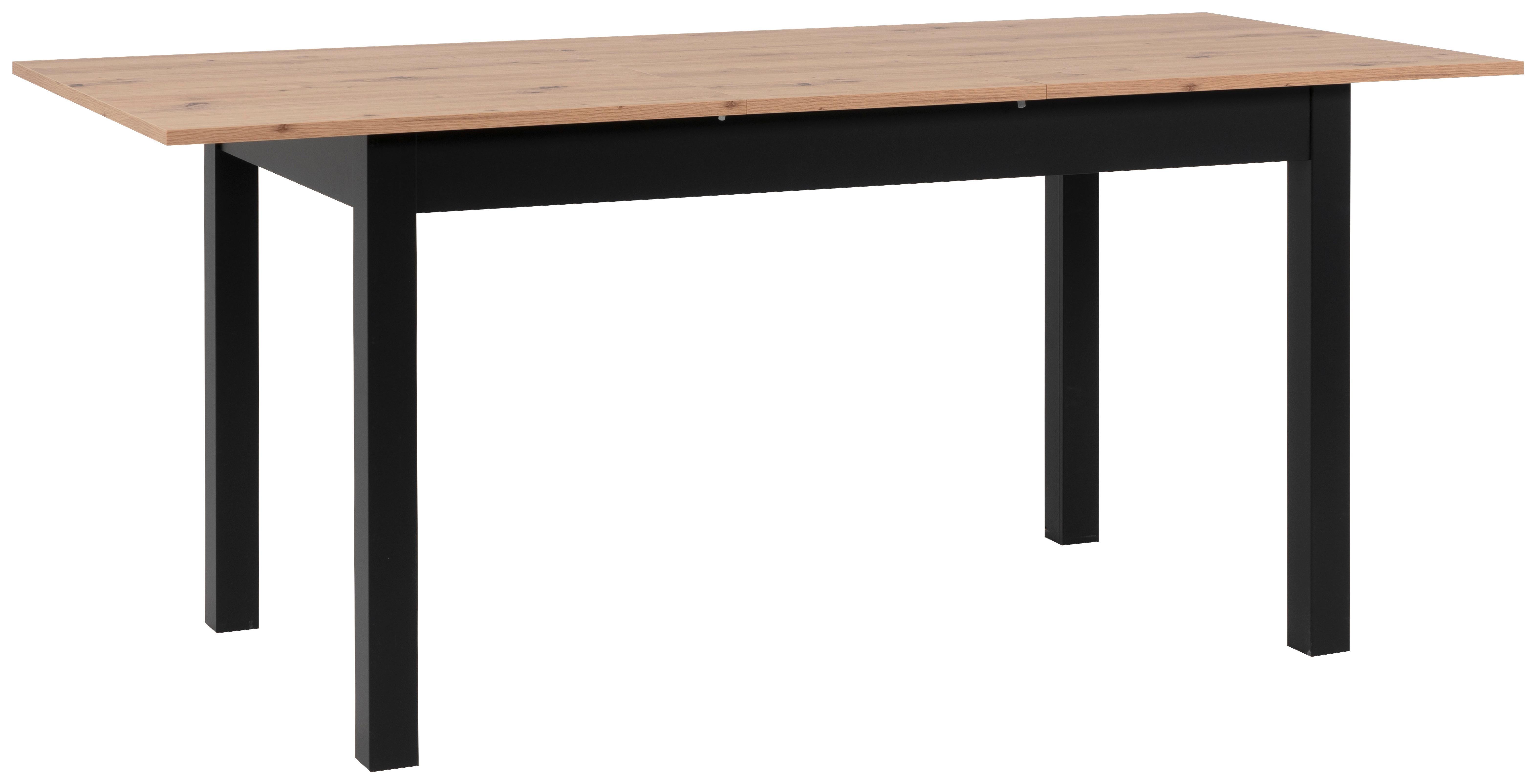Esstisch rechteckig COBURG aus Holz Dekor in Eiche und Schwarz ausziehbar