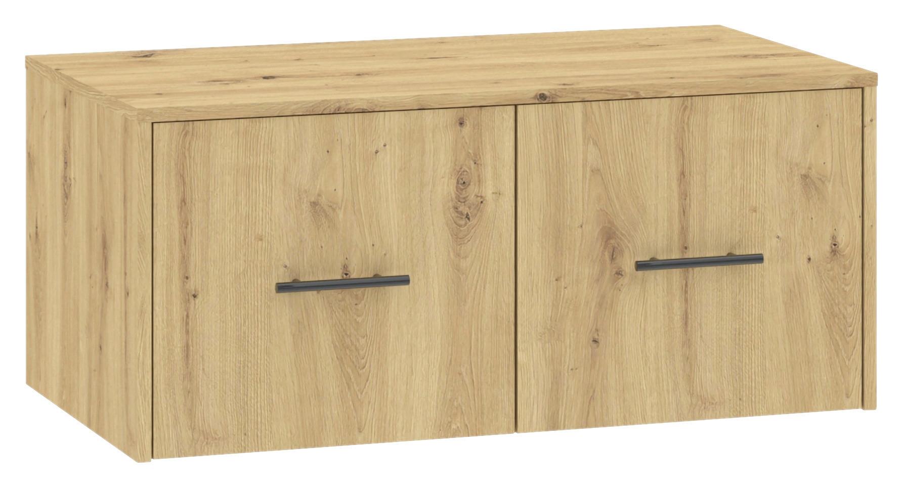Aufsatzschrank Kivo Eiche Artisan Dekor, B: 90 cm - Eiche Artisan, Basics, Holzwerkstoff (90/39,8/52,1cm)
