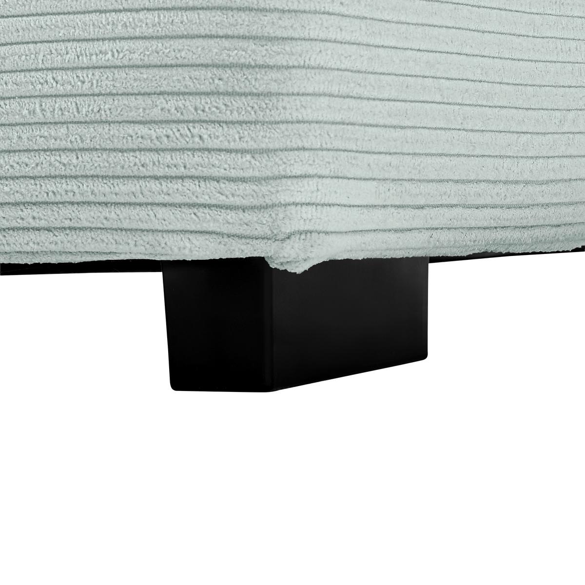 Rohová sedačka PEDRO, pravá, šalvějově zelený manšestr - černá/šalvějově zelená, Moderní, textil/plast (300/190cm) - Mömax