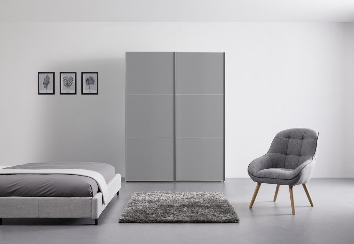 Schwebetürenschrank 167cm Includo, Grau - Weiß/Grau, MODERN, Holzwerkstoff (167/222/68cm)