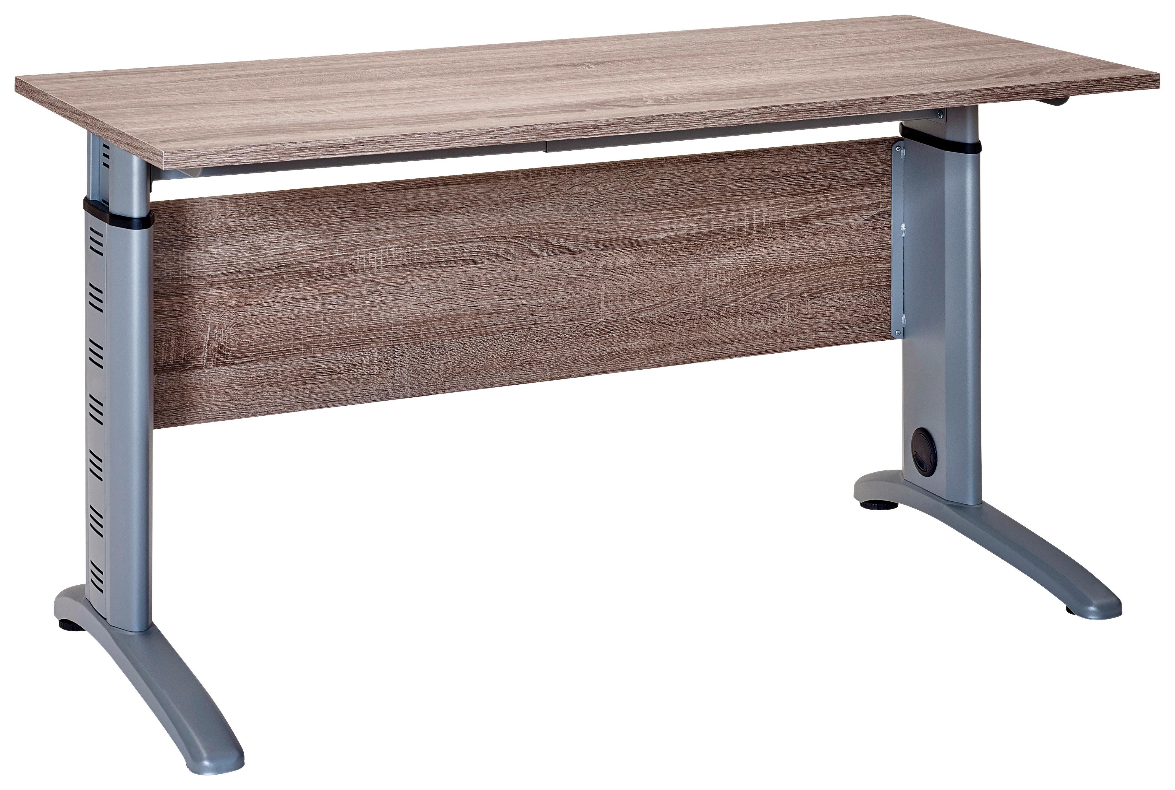 Schreibtisch höhenverstellbar B 140cm Serie 1210, Trüffel