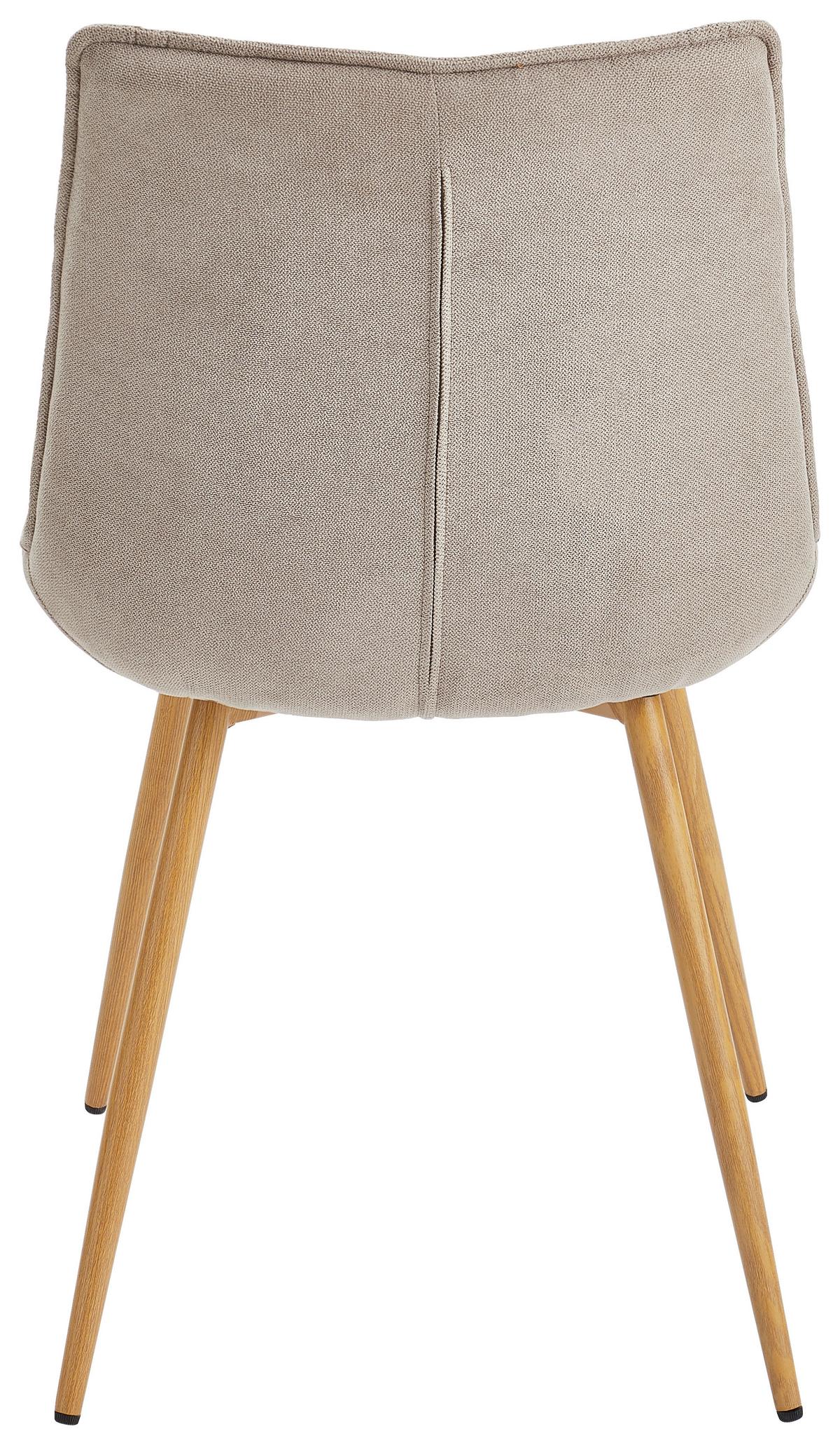 Stuhl Lena Eichefarben/Taupe B: 51 cm - Taupe/Eichefarben, MODERN, Textil/Metall (51/88/62cm) - Livetastic