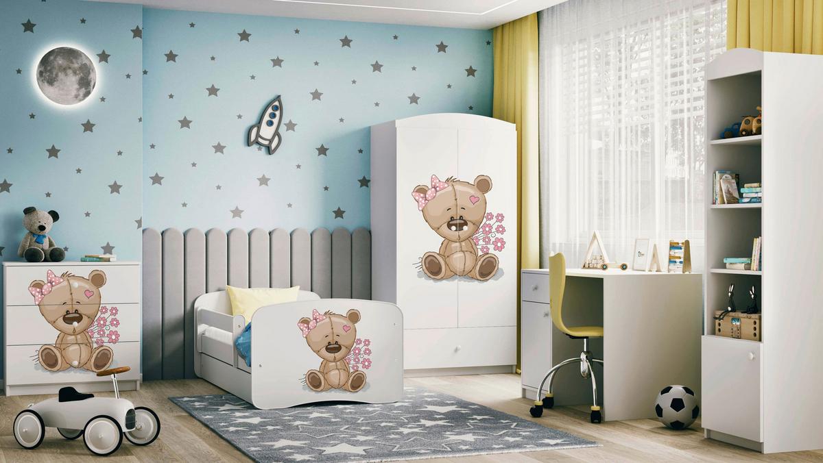 Kinder-/Juniorbett Babydreams inkl. Matratze 80x160 - Birkefarben/Weiß, MODERN, Holz/Holzwerkstoff (80/160cm) - MID.YOU