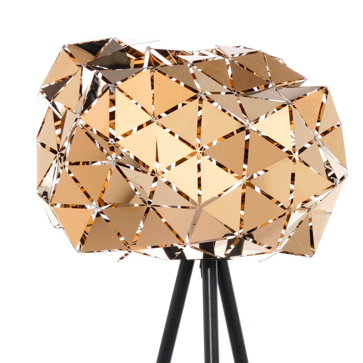 Tischleuchte Goldfarben L: 35 cm 22w - Goldfarben/Schwarz, Design, Kunststoff/Metall (35/35/65cm)