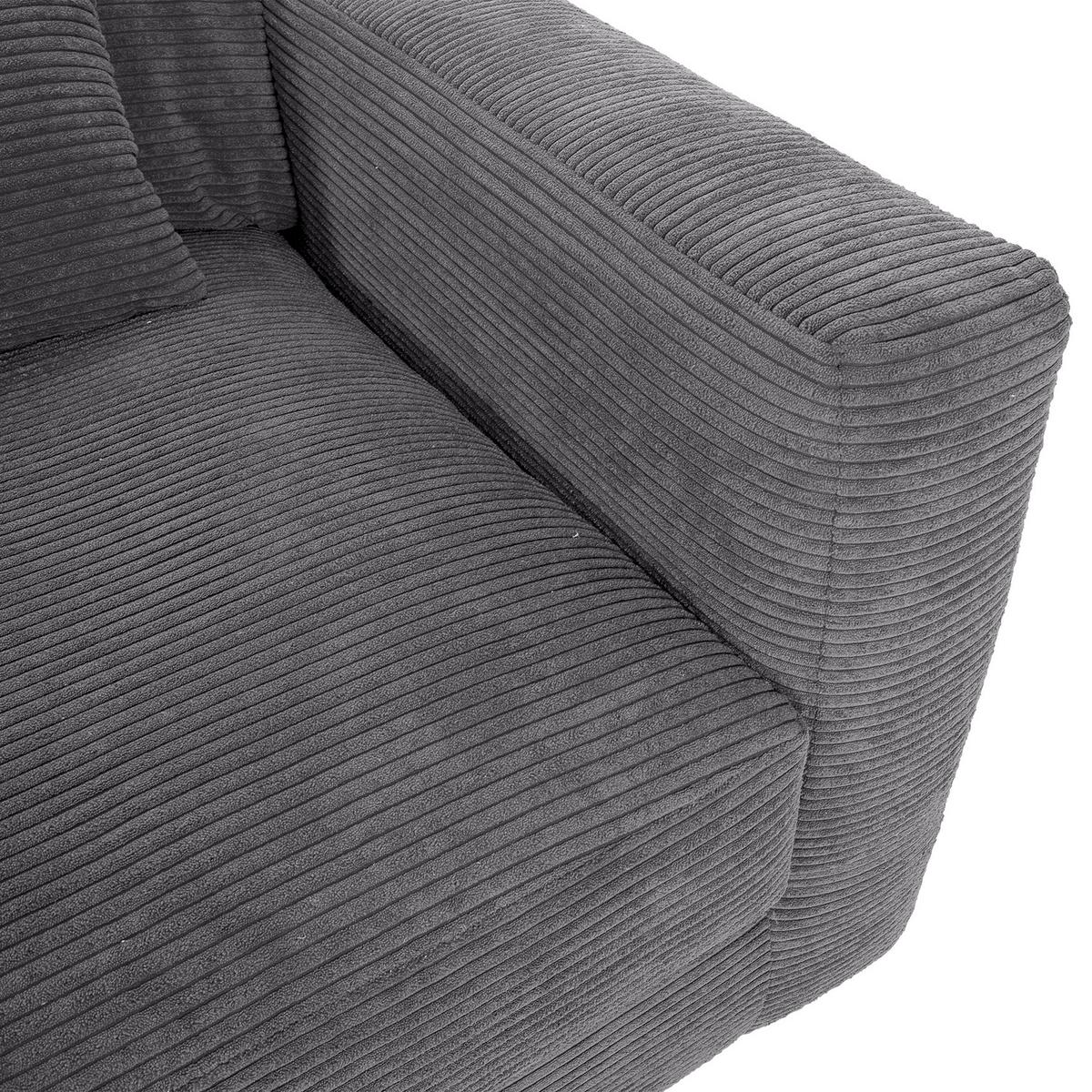 Bigsofa Manolis Dunkelgrau B: 260 cm - Dunkelgrau/Schwarz, KONVENTIONELL, Textil (260/66/115cm) - MID.YOU