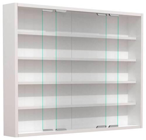 Hängevitrine Agisa L B: 77 cm Weiß - Weiß, MODERN, Glas/Holzwerkstoff (77/60/10cm) - MID.YOU