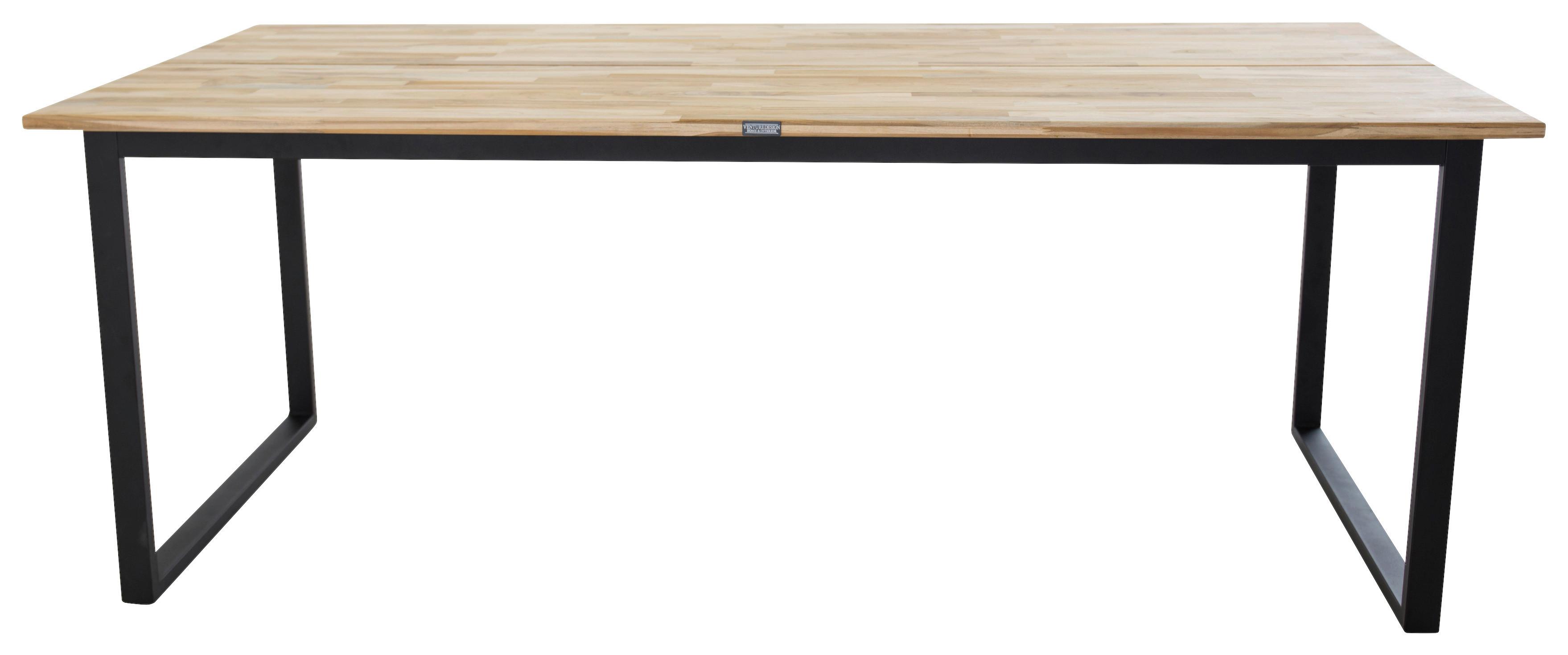 Esstisch Cirebon - Schwarz/Teakfarben, Design, Holz/Metall (200/90/75cm) - Livetastic