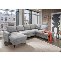 Wohnlandschaft Passione Grau U: 153x305x200 cm - Schwarz/Grau, MODERN, Textil (153/305/200cm) - Livetastic