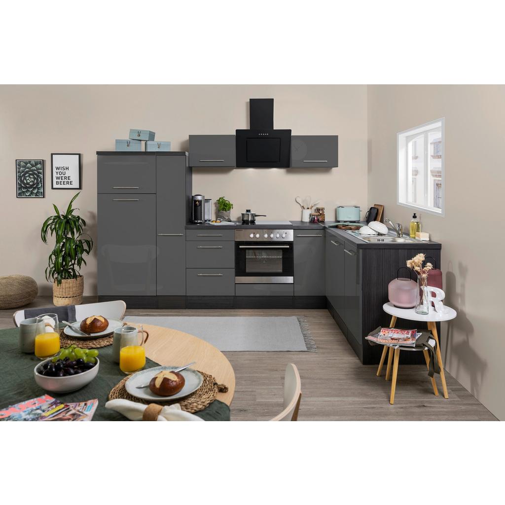 Eckküche Rp290egc mit Geräten 290x200 cm Grau