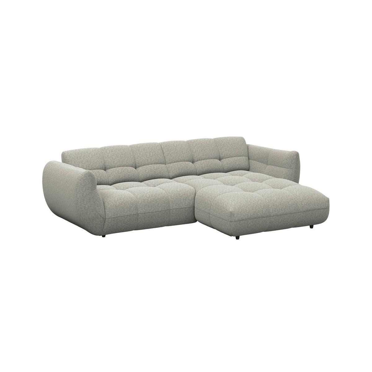 Ecksofa Panda Chenille grau, 280x178cm - Schwarz/Grau, Trend, Textil (280/178cm)