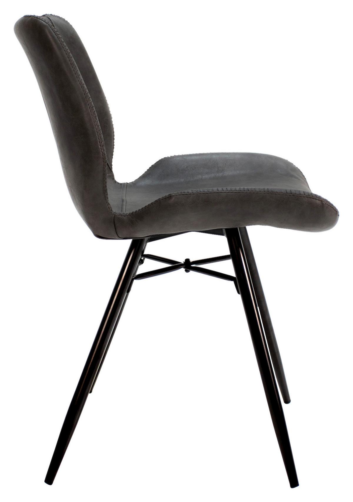 Stuhl-set Barron - Anthrazit/Schwarz, KONVENTIONELL, Textil/Metall (47/82/55cm) - MID.YOU