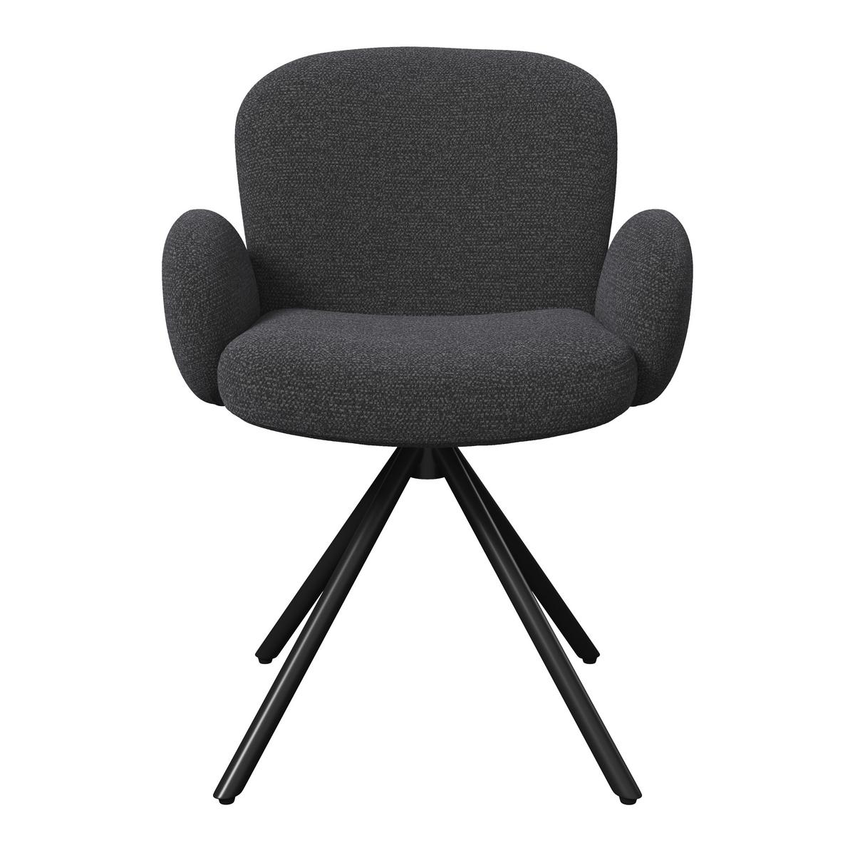 Židle Josea s područkami, šedá - šedá/černá, Moderní, kov/dřevo (64/85/63cm) - Bessagi Home