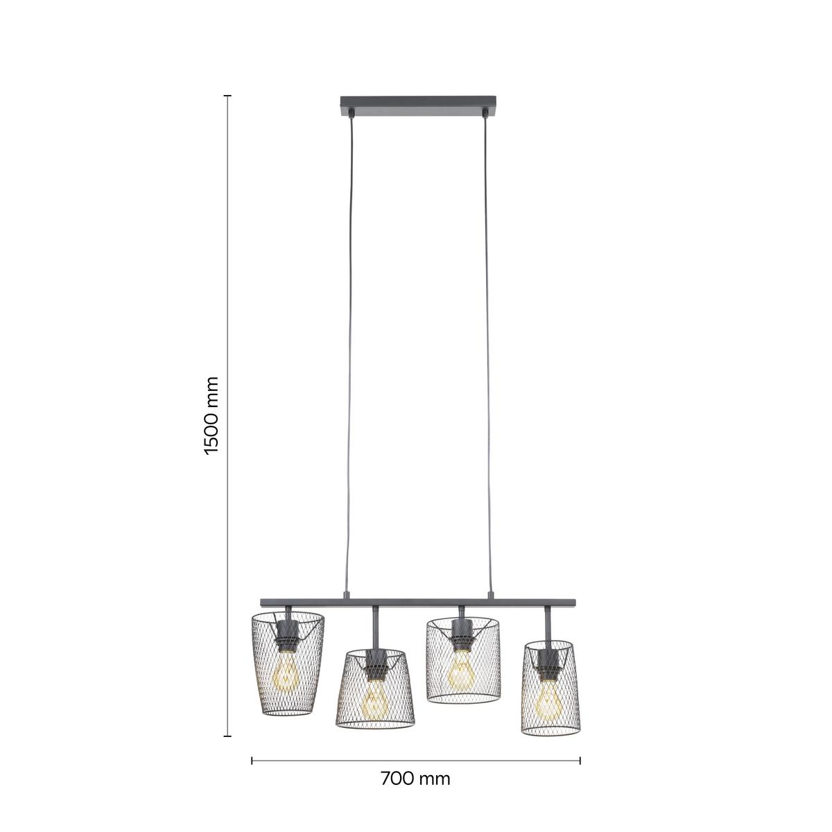 Závěsné svítidlo Ferdinand 70/150cm, 40 Watt - černá, Lifestyle, kov (70/150cm) - Modern Living