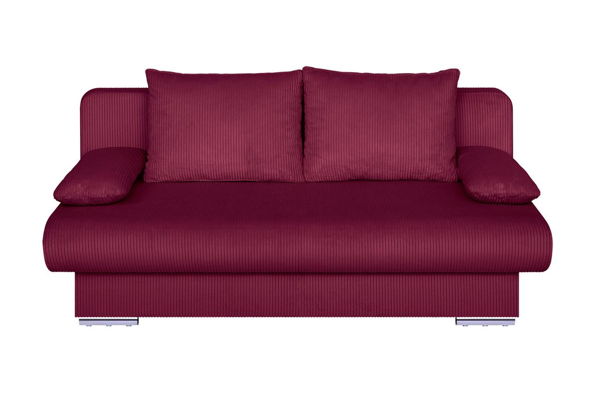 Schlafsofa Bora Rot B: 193 Cm - Chromfarben/Rot, Design, Holzwerkstoff/Textil (193/86/85cm) - P & B