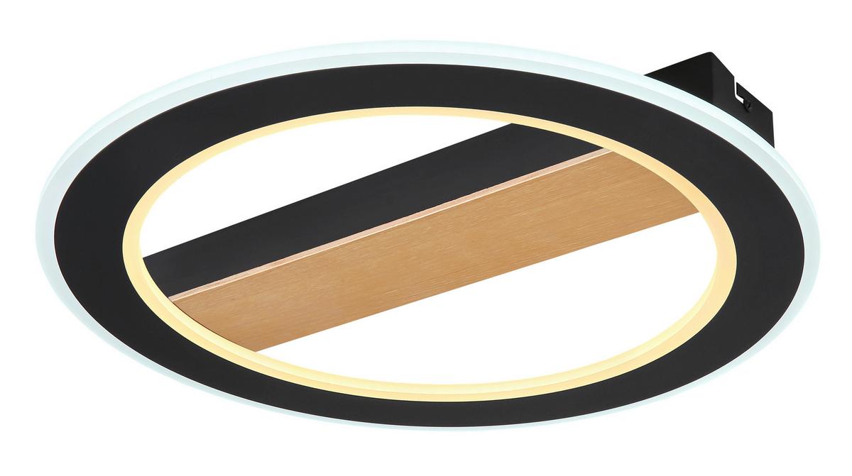 LED-Deckenleuchte Mattia Ø 45 cm - Dunkelbraun/Opal, Basics, Holz/Kunststoff (45/5,5cm) - Globo