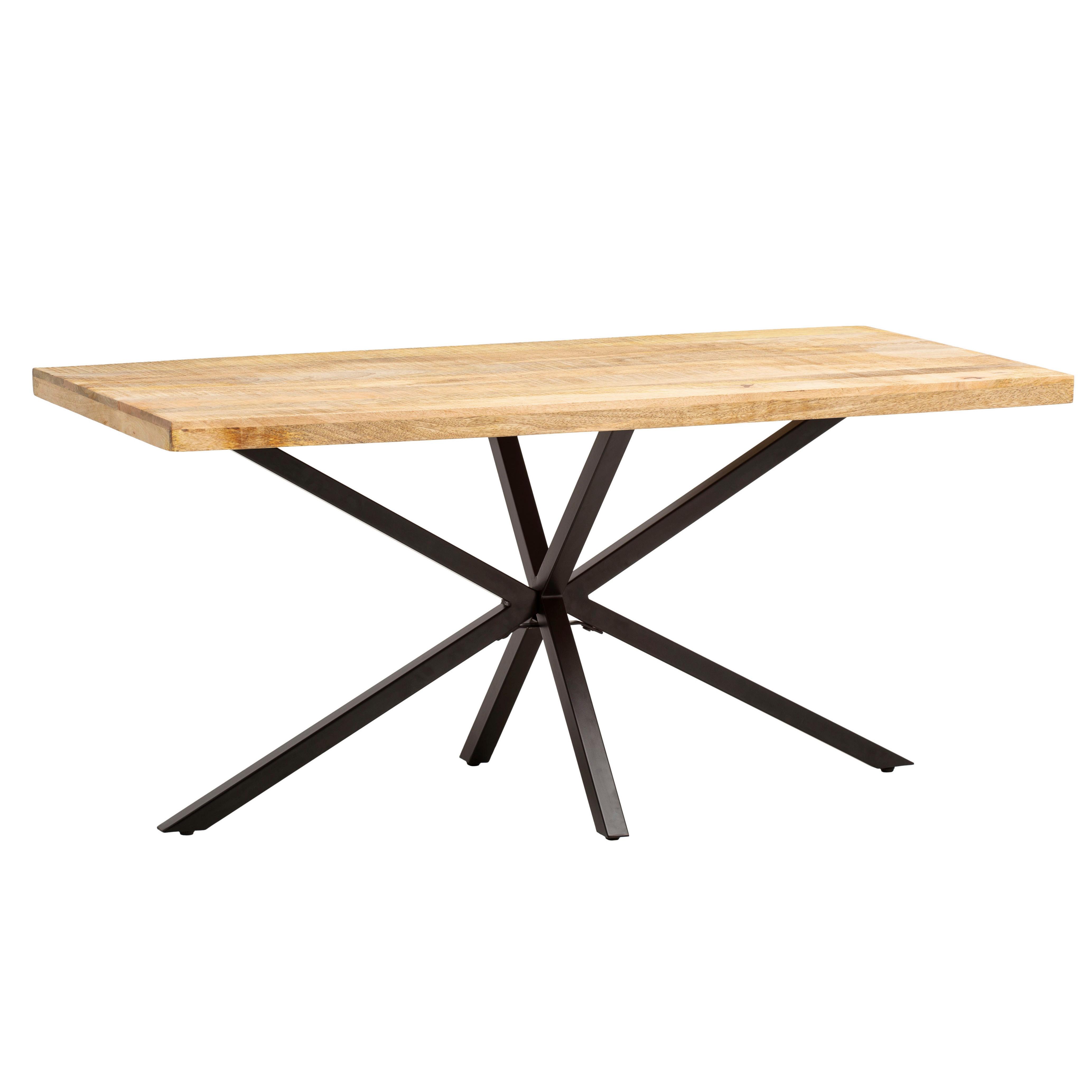 Esstisch Braun L: 180 cm - Schwarz/Braun, Design, Holz/Metall (180/90/76cm) - MID.YOU