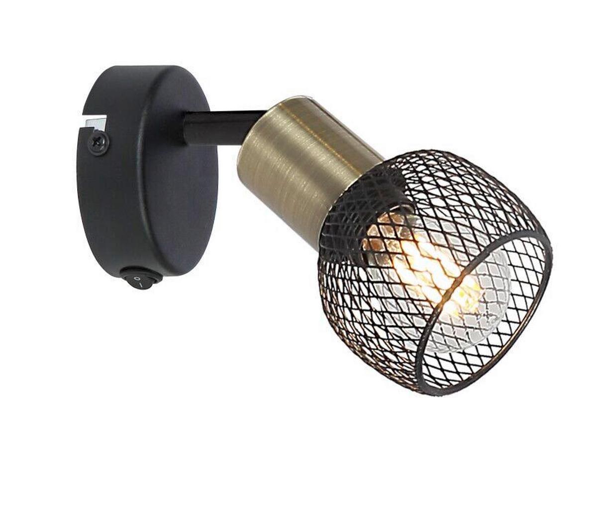 Strahler Fiastra 1-flammig Verstellbar Ø 8 Cm - Schwarz, Basics, Metall (8/9/16,5cm) - Globo
