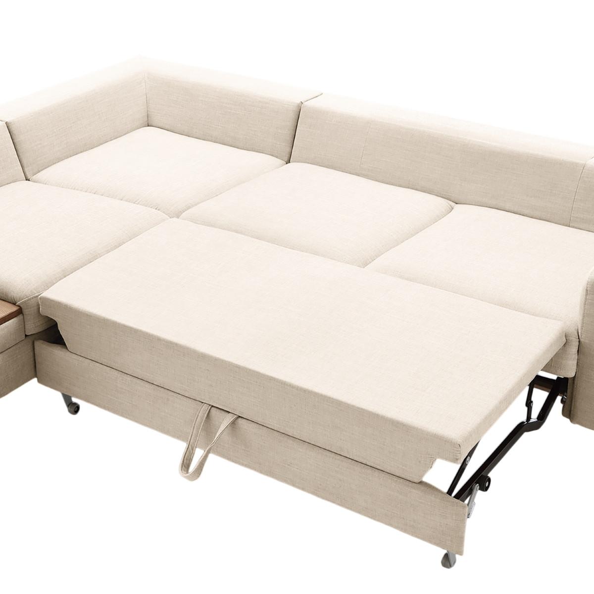 Ecksofa Alika Silberfarben S: 204x260 cm - Eschefarben/Silberfarben, MODERN, Textil (204/260cm) - Trendmanufaktur