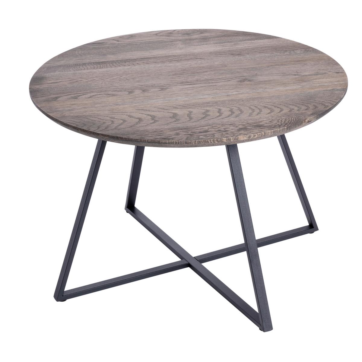COUCHTISCH Schwarz/Eiche dunkel H: 40cm - Eiche dunkel/Schwarz, Natur, Holz/Metall (60/40cm)