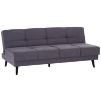 3-Sitzer-Sofa + Schlaffunktion Muffin Anthrazit, Beine Massiv - Anthrazit/Schwarz, MODERN, Textil (192/80/100cm)
