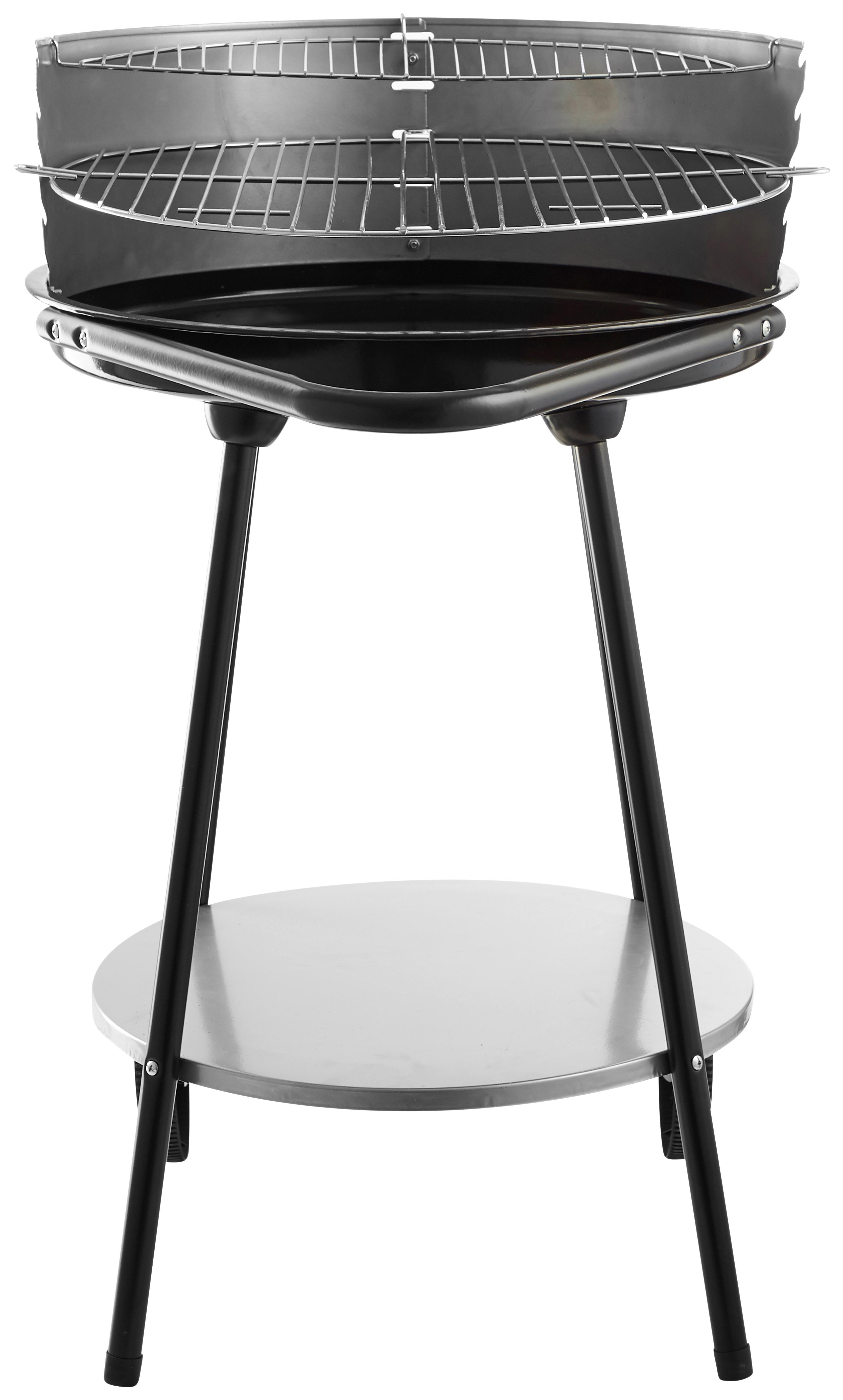 Holzkohlegriller El Toro Mit Rollen + Grillrost - Schwarz Hochglanz, Basics, Metall (52/84cm)