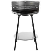 Holzkohlegriller El Toro mit Rollen + Grillrost - Schwarz Hochglanz, Basics, Metall (52/84cm)
