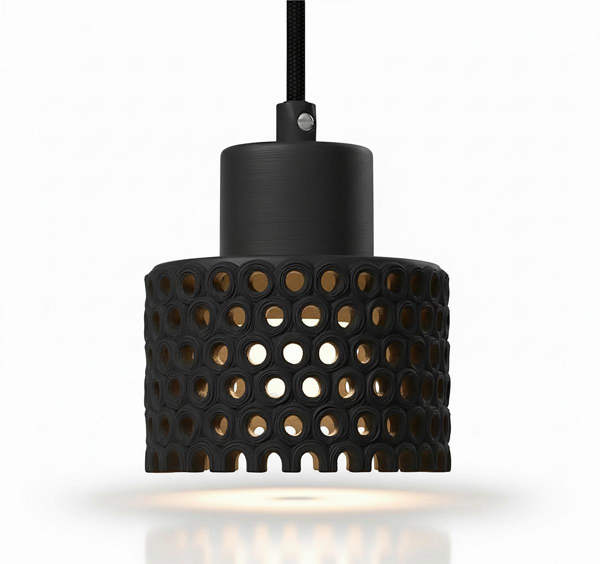 ZÁVĚSNÉ SVÍTIDLO LACE - černá, Moderní, keramika (12cm) - Bessagi Home