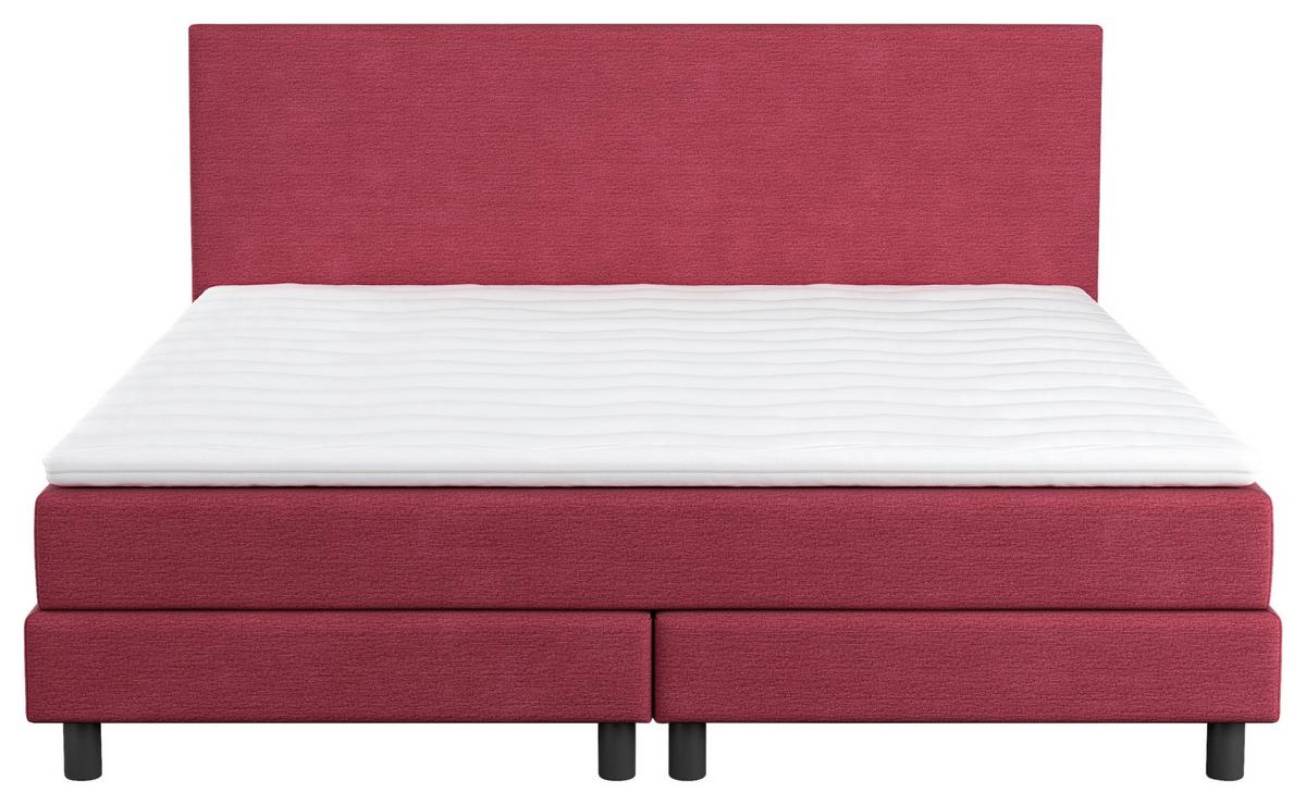 Boxbett mit Topper Andorra 180x200 cm Beere - Beere/Schwarz, MODERN, Holzwerkstoff/Textil (180/200cm) - MID.YOU