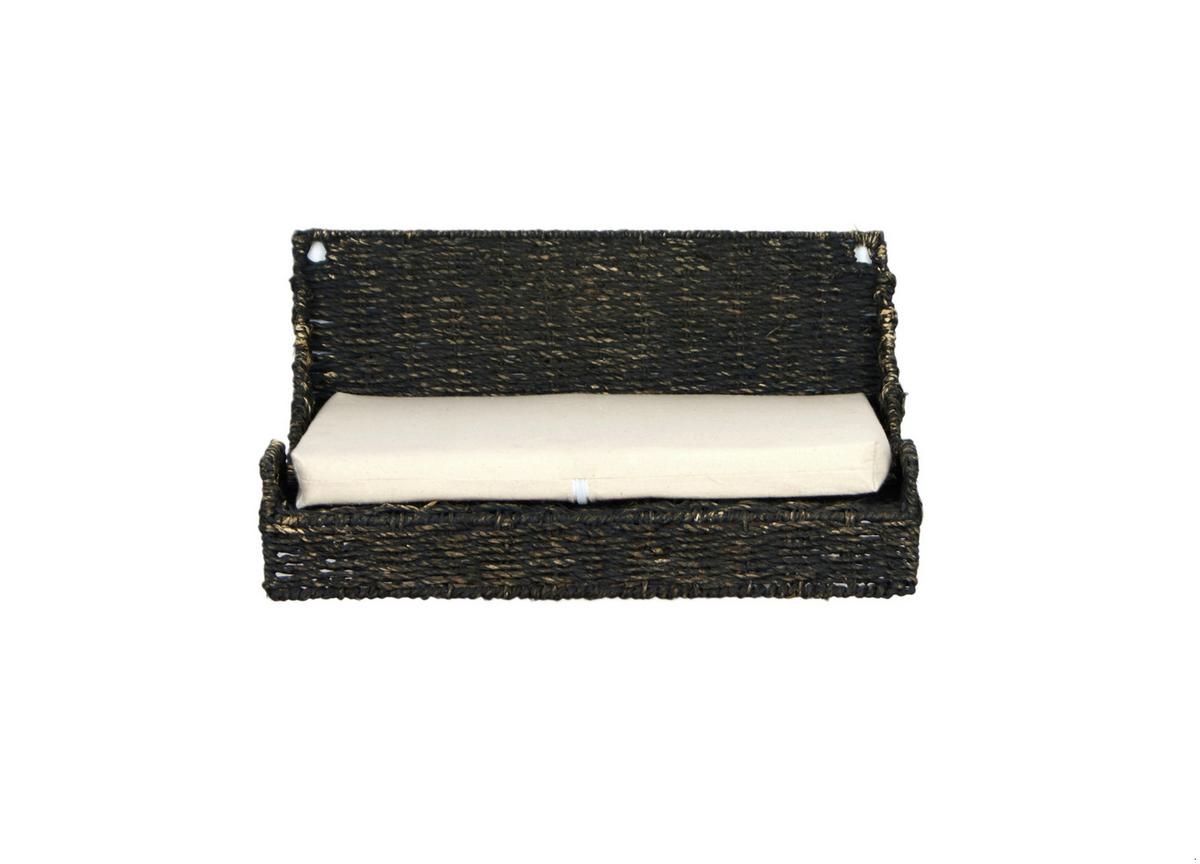 Wandmulde Findus Schwarz L: 40 cm - Schwarz, Naturmaterialien/Metall (40/25/15cm)