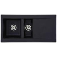 Spüle Respekta Denver Kunststein Bxt: 100x50 cm - Schwarz, Trend, Glas/Kunststoff (100/20/50cm) - Respekta