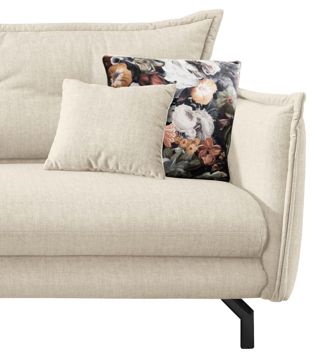 Ecksofa Lava Beige S:180x255 Cm - Beige/Schwarz, MODERN, Textil (180/255cm) - Livetastic