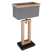 Tischleuchte 15578t - Anthrazit/Schwarz, KONVENTIONELL, Holzwerkstoff/Textil (30/15/55cm) - Globo