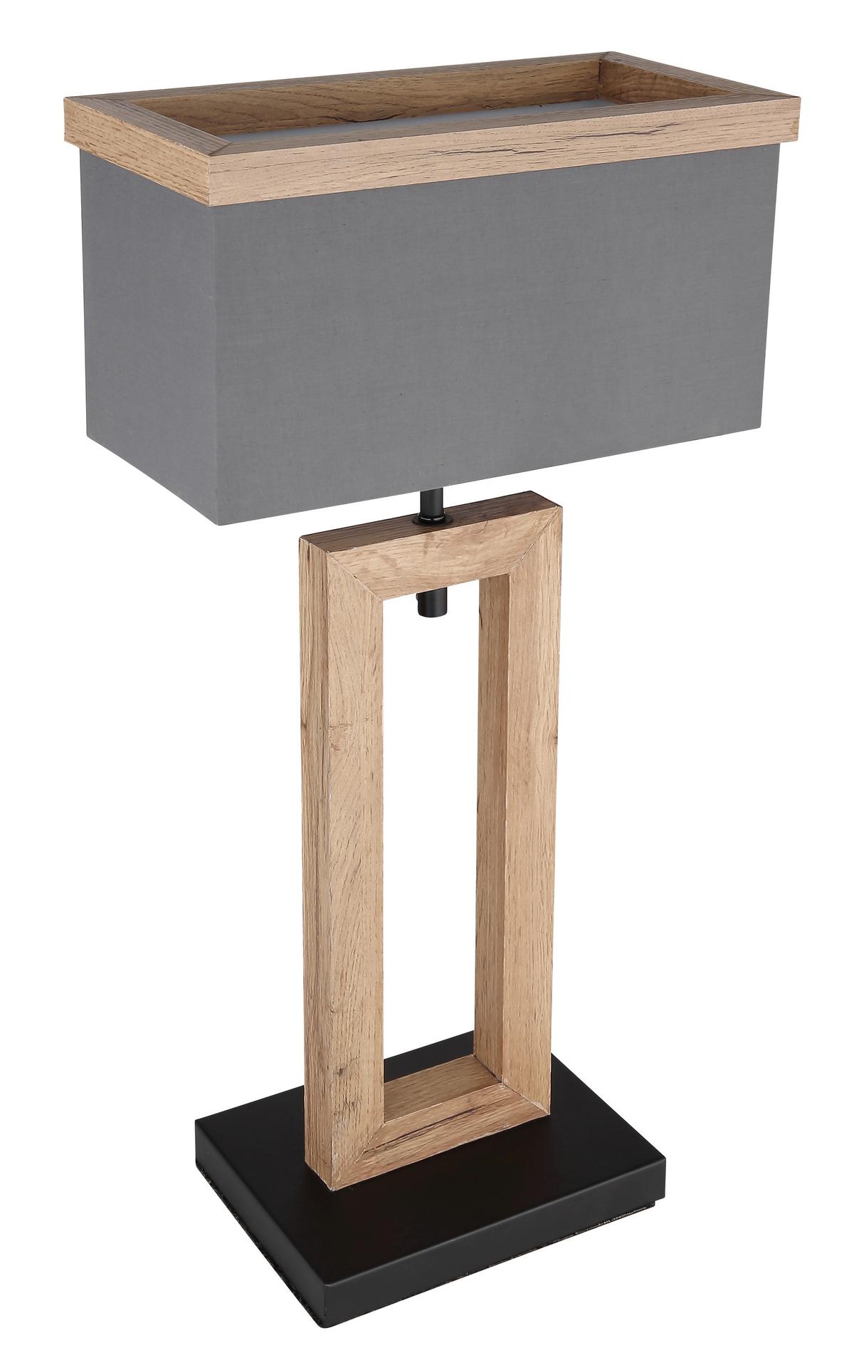 Tischleuchte 15578t - Anthrazit/Schwarz, KONVENTIONELL, Holzwerkstoff/Textil (30/15/55cm) - Globo