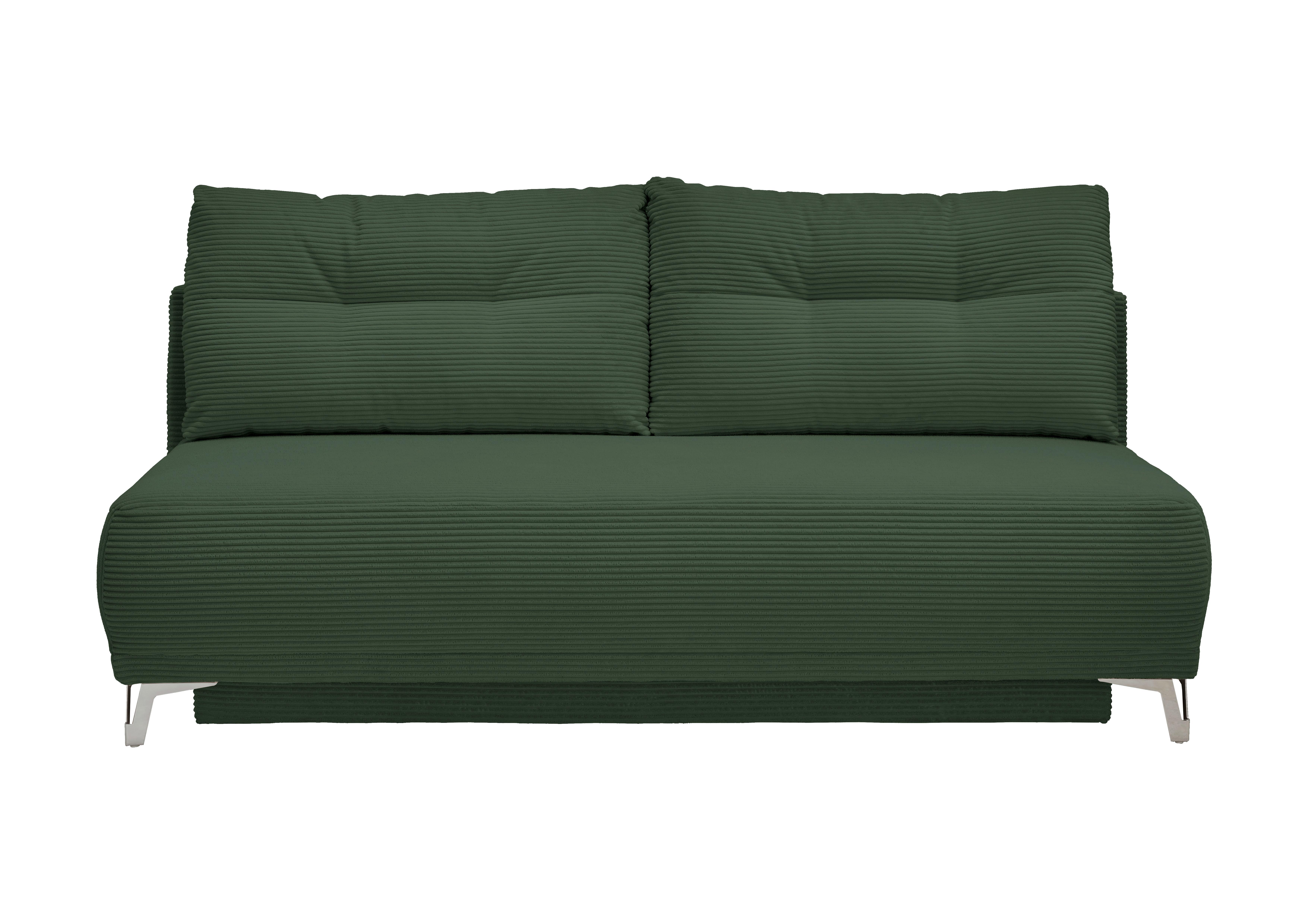 Schlafsofa Ari Grün Cord, B: 198 cm - Chromfarben/Grün, MODERN, Textil (198/90/100cm) - Livetastic
