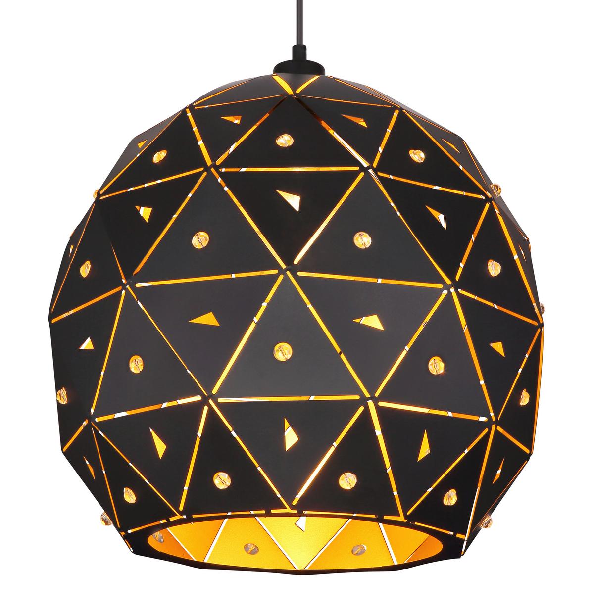 Hängeleuchte Jodie H: 120 Cm 1 Flammig - Klar/Goldfarben, Basics, Glas/Metall (40/120cm) - Globo