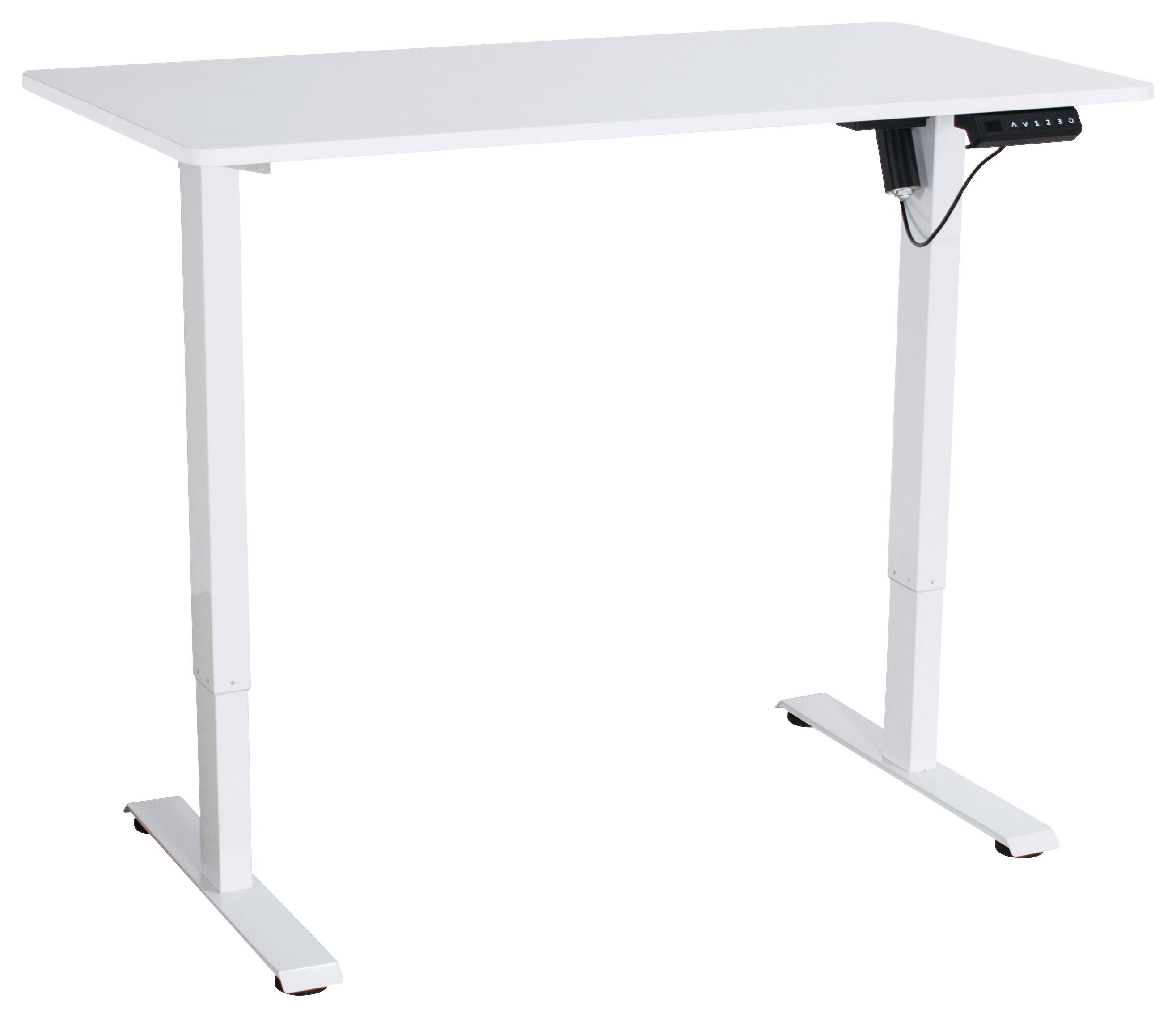 Písací stôl EMIL II - biela, Modern, kov/kompozitné drevo (120/118/60cm)