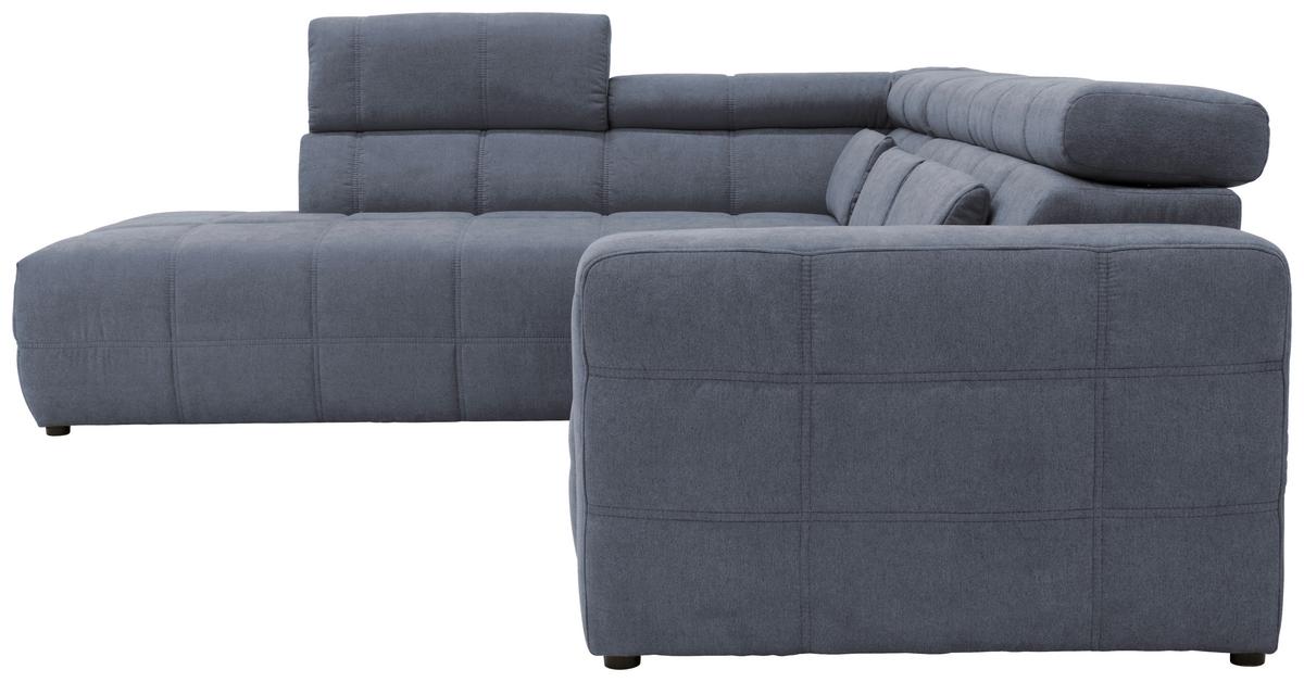 Ecksofa Mit Sitztiefen- Verstellung Brandon Dunkelgrau - Dunkelgrau/Schwarz, Design, Textil (228/275cm) - MID.YOU