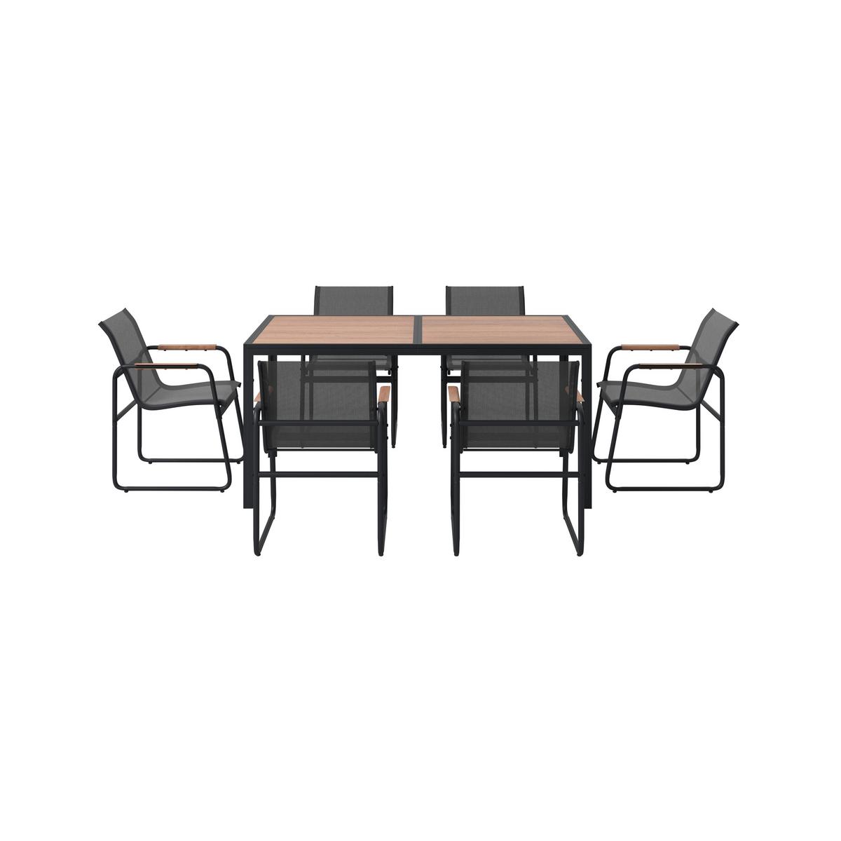 Kerti Bútorszett Genua - natúr/sötétszürke, Modern, műanyag/textil (53/160/82/75/59,5/90cm) - Best Price