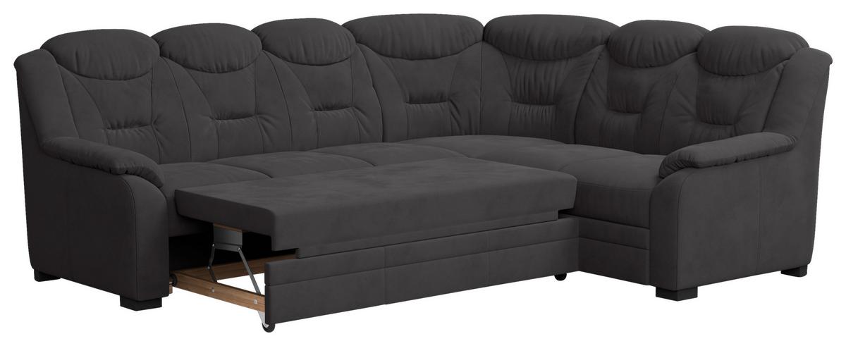 Ecksofa Marcus - Anthrazit/Schwarz, Basics, Textil (263/211cm) - MID.YOU