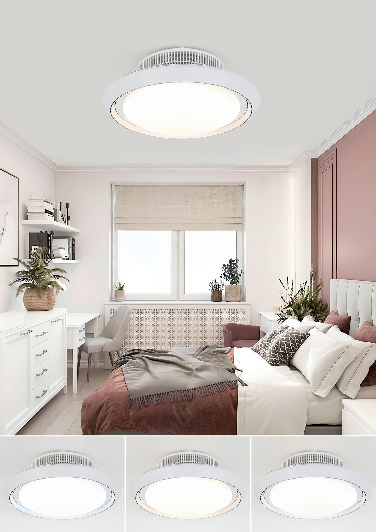 Deckenventilator Carolin - Chromfarben/Weiß, Basics, Kunststoff (42/18cm) - Luca Bessoni