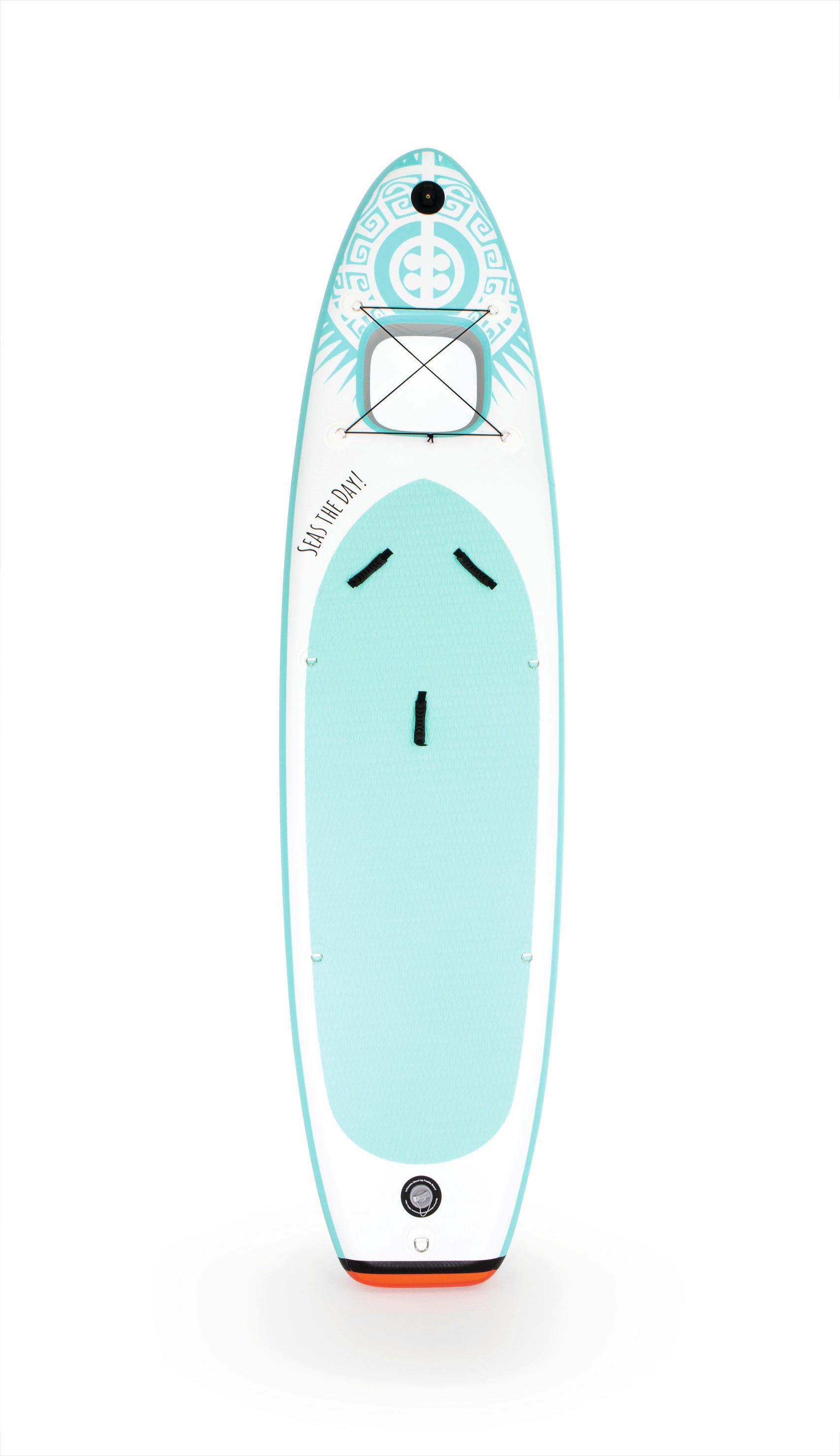 Easymaxx Stand-Up Paddle Board Hardboard Window 02615 - Türkis/Orange, Basics, Kunststoff (385/81/15cm)
