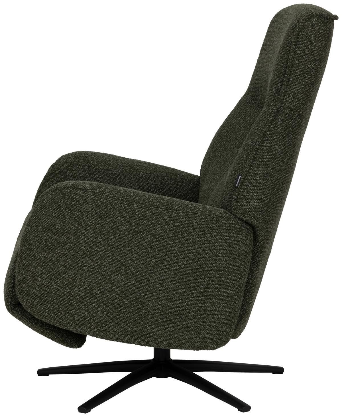 Relaxsessel Snooze Dunkelgrün B: 77 cm - Dunkelgrün/Schwarz, Design, Holz/Textil (77/112/86cm) - Livetastic