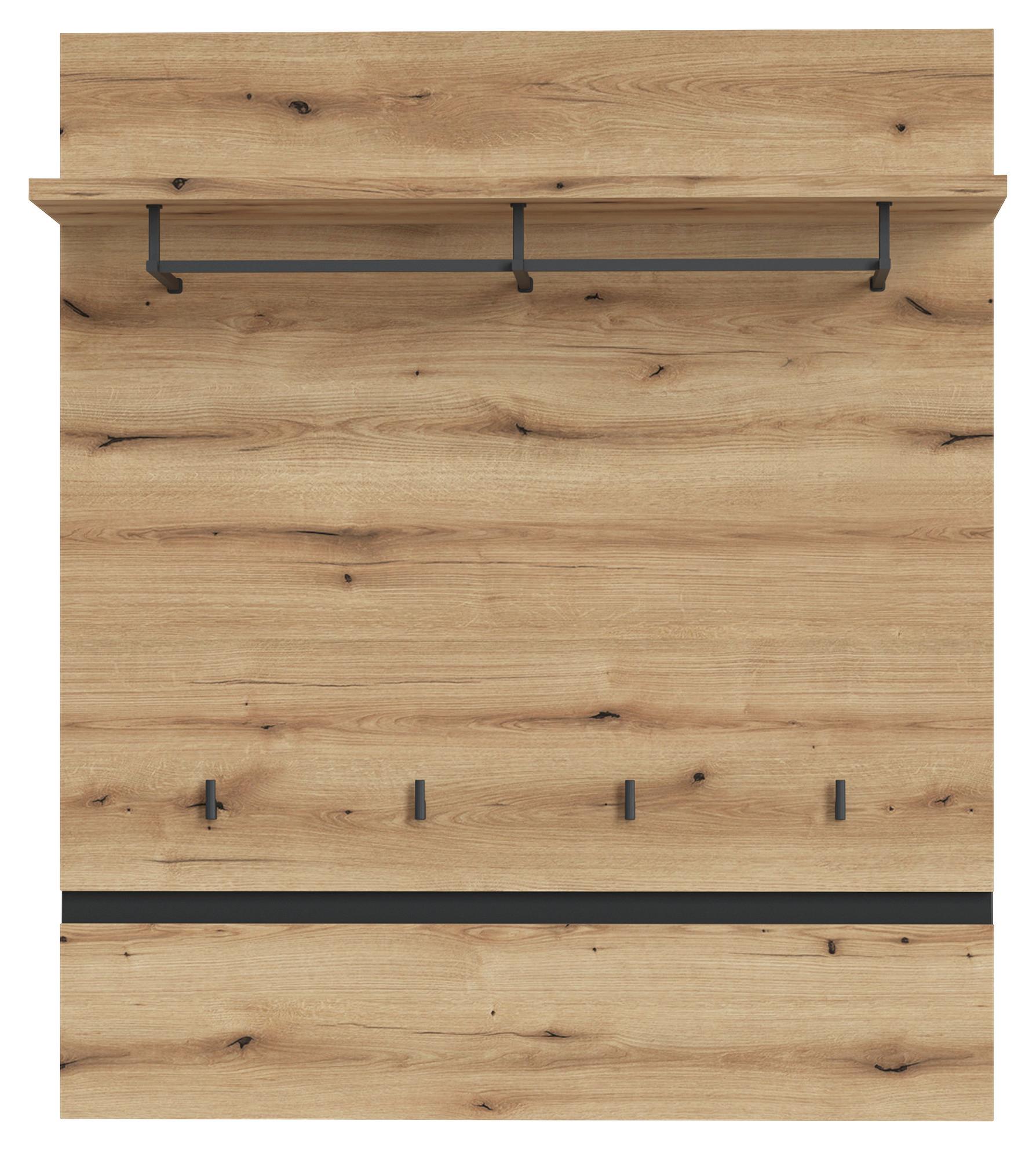 Garderobenpaneel Corte Grau/Eiche Dekor B: 100 cm - Trend, Holzwerkstoff (100/116,6/29,2cm)