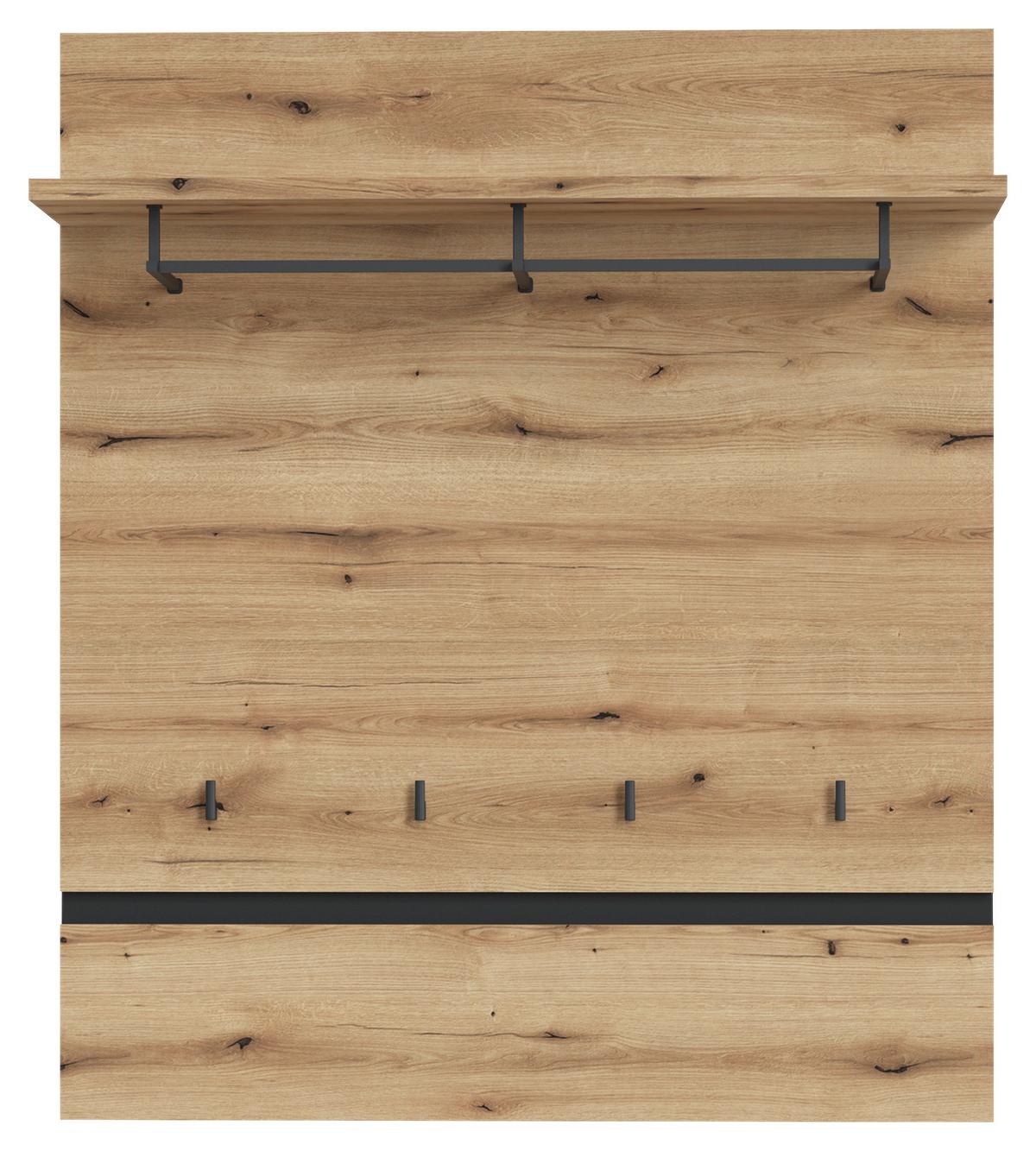 Garderobenpaneel Corte Grau/Eiche Dekor B: 100 cm - Trend, Holzwerkstoff (100/116,6/29,2cm)